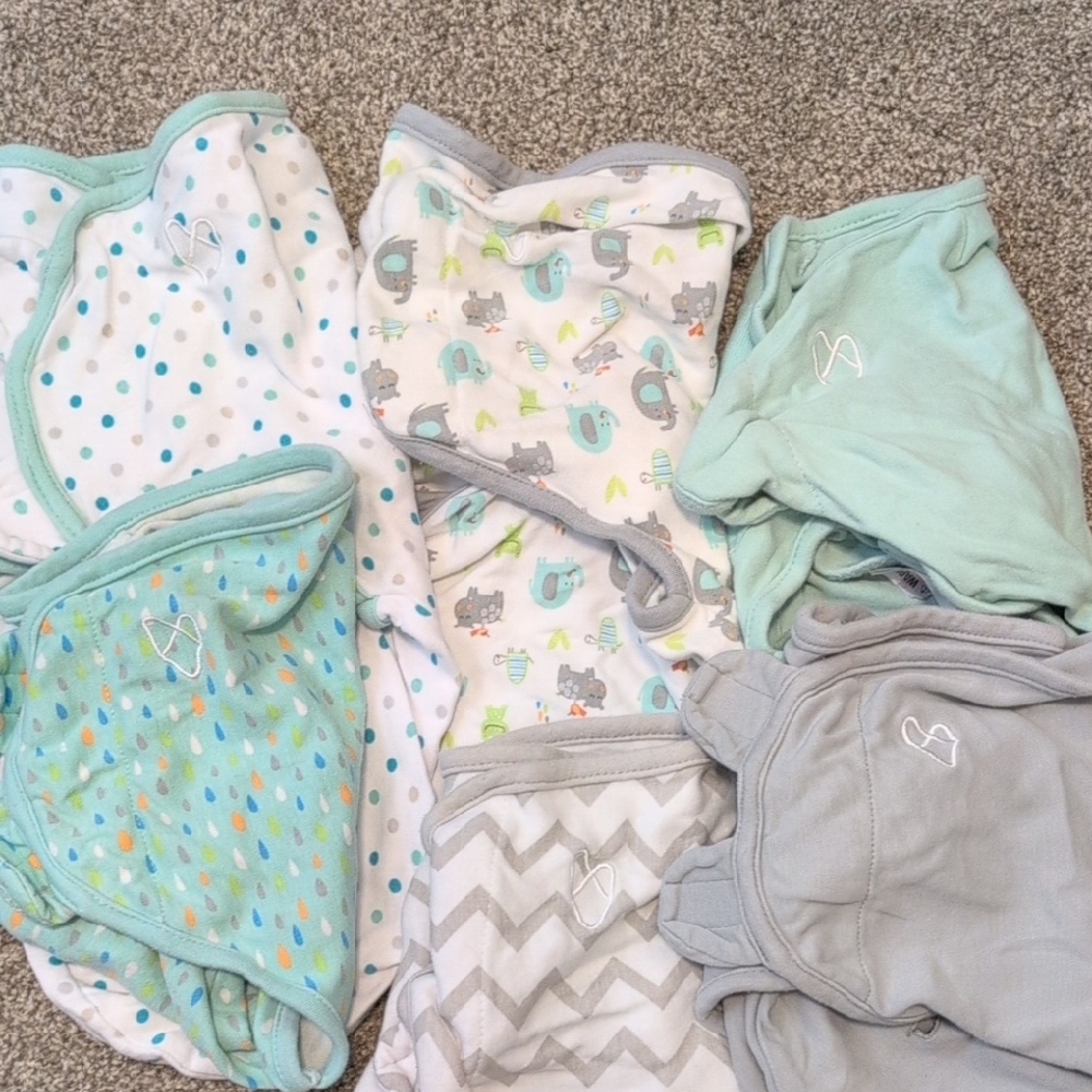 SwaddleMe Swaddle Wrap- Blue, Gray, Green Set